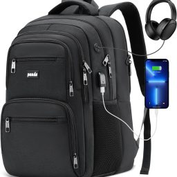 Paude Laptop Backpack,School Backpack Large Bookbag with USB for High School College Students Office Business,Waterproof